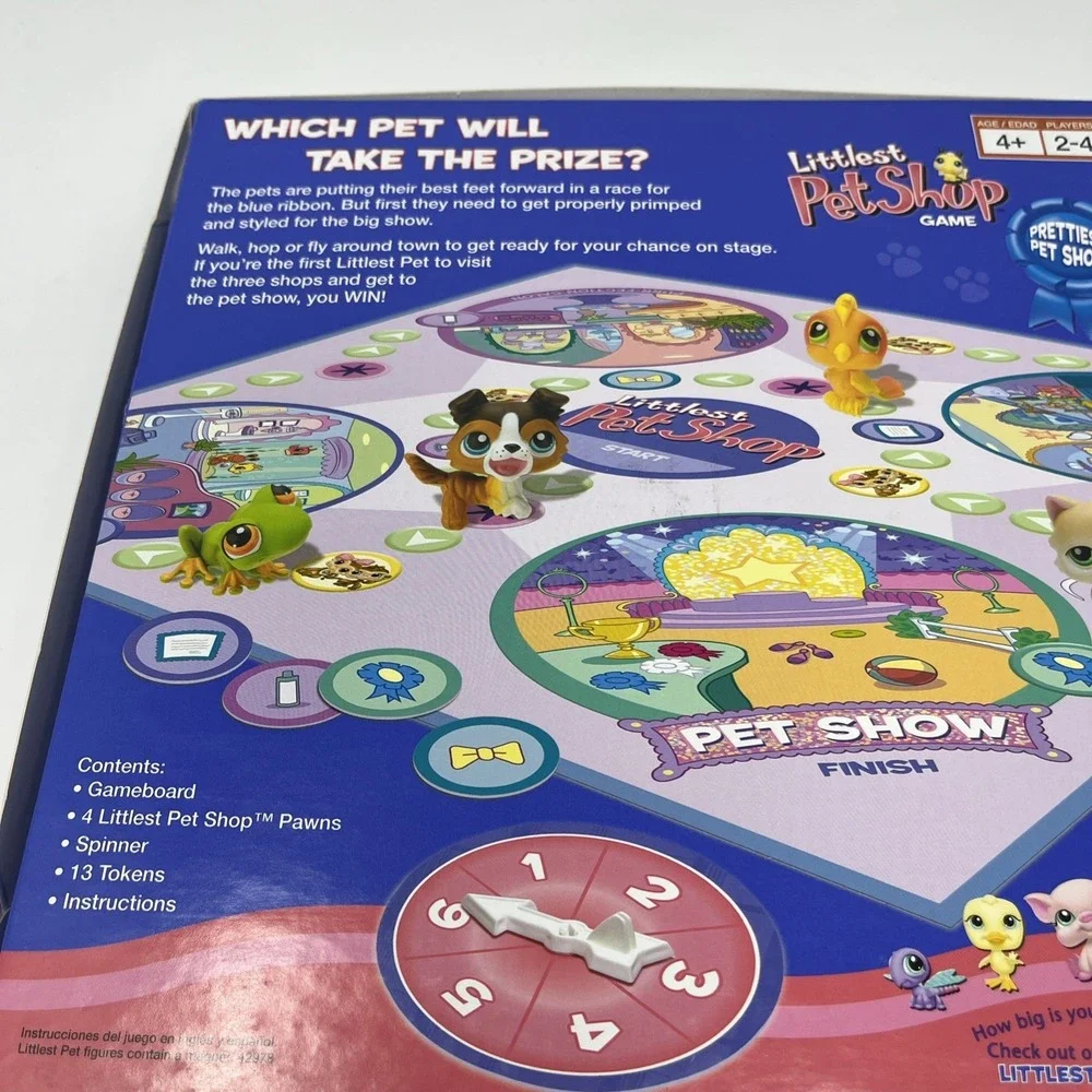 Littlest Pet Shop Board Game Prettiest Pet Show Hasbro 2007 Complete With 7 Pets